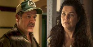 Maria Bruaca (Isabel Teixeira) e Tenório (Murilo Benício) em Pantanal (Foto: Reprodução / Globo)