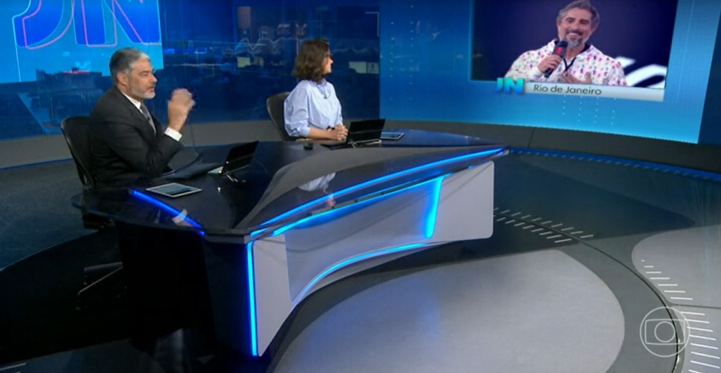 William Bonner elogiou Marcos Mion no Jornal Nacional (Foto: Reprodução)