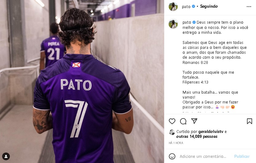 Pato surpreendeu com mensagem (Foto: Reprodução/ Instagram)