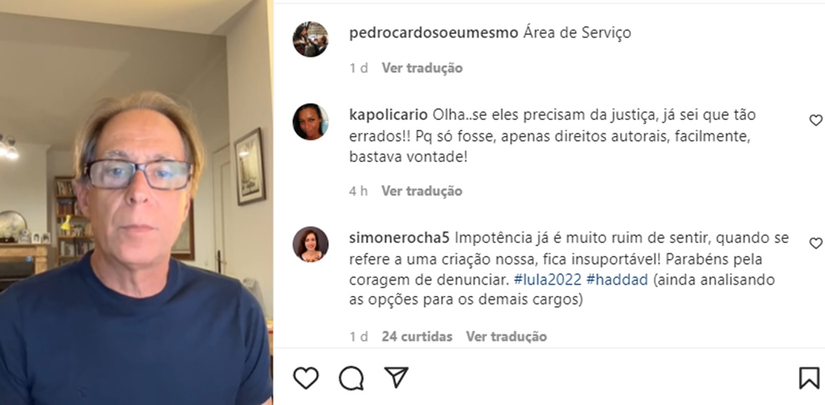 Pedro Cardoso decide expôr que se sentiu vítima de roubo por autora