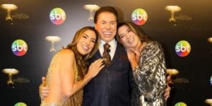 Patrícia, Silvio Santos e Rebeca Abravanel (Foto: Divulgação / SBT)