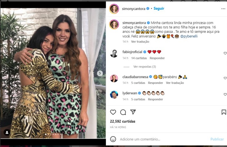 Simony comemorou o aniversário da filha Pyetra (Foto: Reprodução/Instagram)