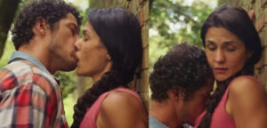 Tadeu (José Loreto) conseguirá persuadir Zefa (Paula Barbosa) em Pantanal e vai se revelar um verdadeiro "boy lixo" (Foto: Reprodução / Globo)