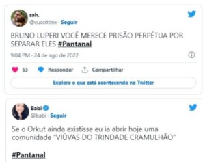 Público detonou Bruno Luperi por seguir versão original (Foto: Reprodução / Twitter)