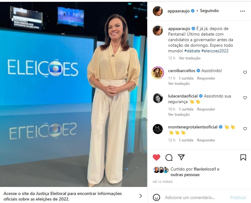 Ana Paula Araújo falou sobre a sua atuação como mediadora no debate entre os candidatos ao governo do Rio de Janeiro