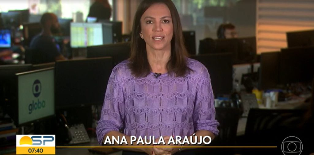 Ana Paula Araújo entrou no meio do Bom Dia São Paulo- Foto: Reprodução/Globo