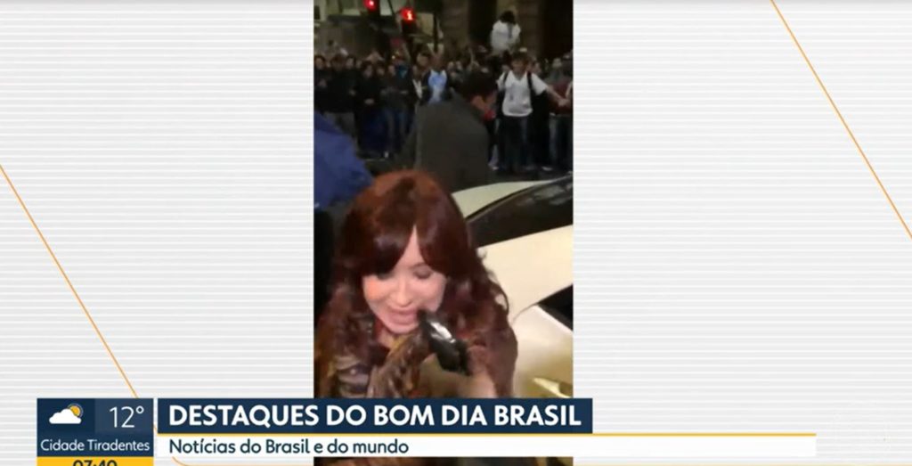 Globo exibiu imagens do atentado contra a vice-presidente da Argentina- Foto: Reprodução 