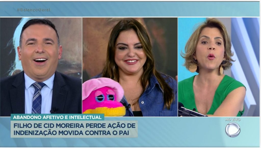 Gottino, Fabiola e Keila apresentaram a Hora da Venenosa juntos- Foto: Reprodução/Record