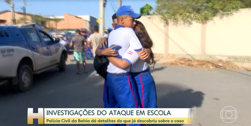 Boletim do JH no Encontro mostrou imagens do ataque à uma escola municipal na Bahia