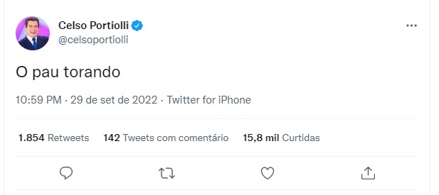 Celso Portiolli comentou o debate da Globo em tempo real no Twitter