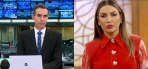 César Tralli entrou em um link com Patrícia Poeta no Encontro- Foto: Montagem/TV Foco