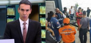 César Tralli informou que o número de mortos em um naufrágio no norte do Brasil já passou de 10 vítimas- Foto: Montagem/TV Foco