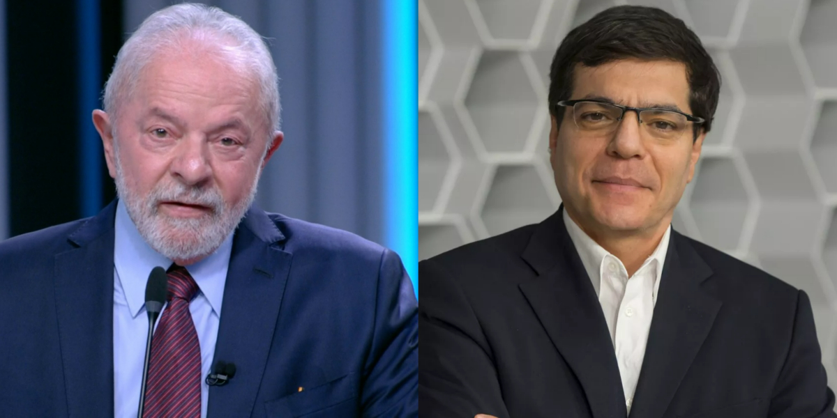 Lula e Ali Kamel (Foto: Reprodução/TV Globo/Memória Globo)