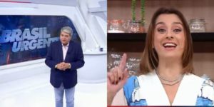 Datena e Catia Fonseca não conseguiram se comunicar direito nesta sexta-feira (30) (Reprodução Youtube)