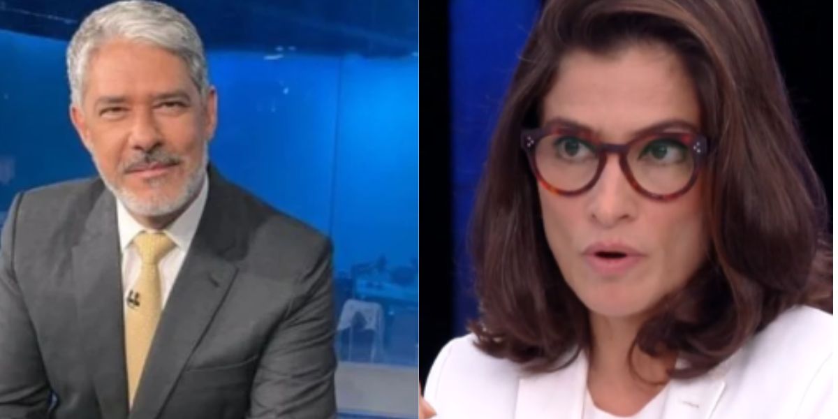 Renata Vasconcellos e William Bonner comandam o Jornal Nacional (Foto: Reprodução)