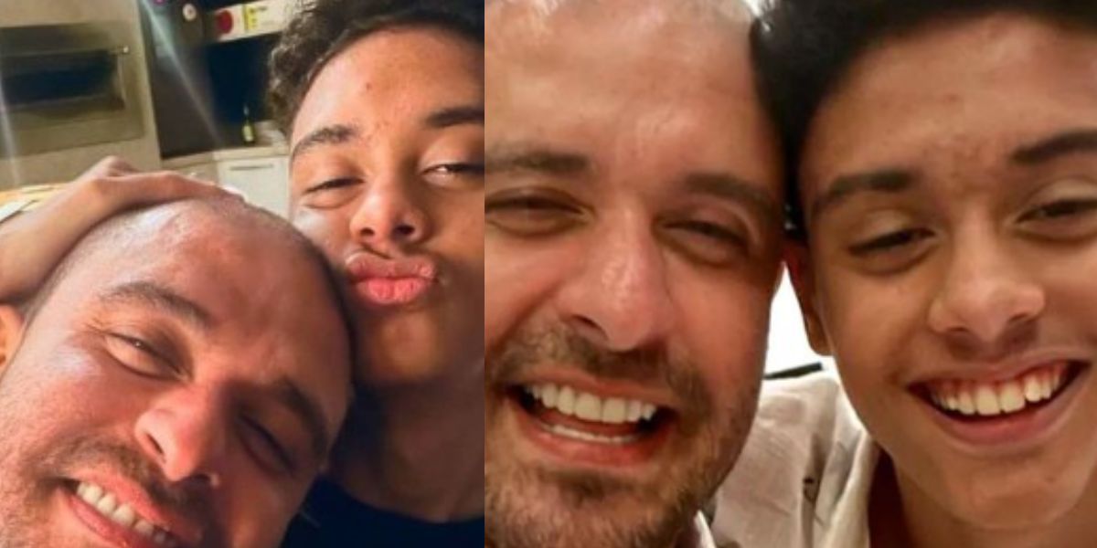 Diogo Nogueira divulga foto rara com filho de 15 anos e Brasil se choca com beleza: "Ele é tão bonito"