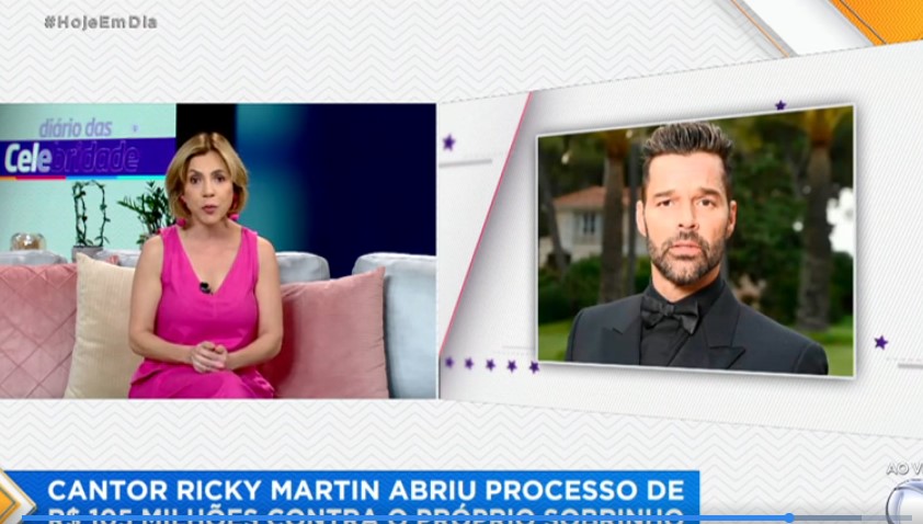 Keila Jimenez, colunista do Hoje Em Dia, informou que Ricky Martin processou o próprio sobrinho e pede uma indenização milionária