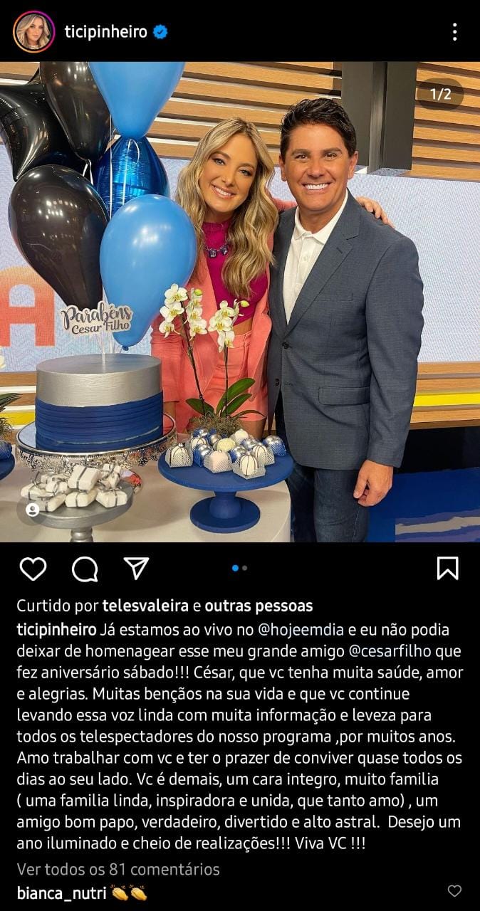 Publicação de Ticiane Pinheiro (Foto: Reprodução/ Instagram)