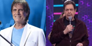 O cantor Roberto Carlos divulgou foto do passado com Faustão (Reprodução)