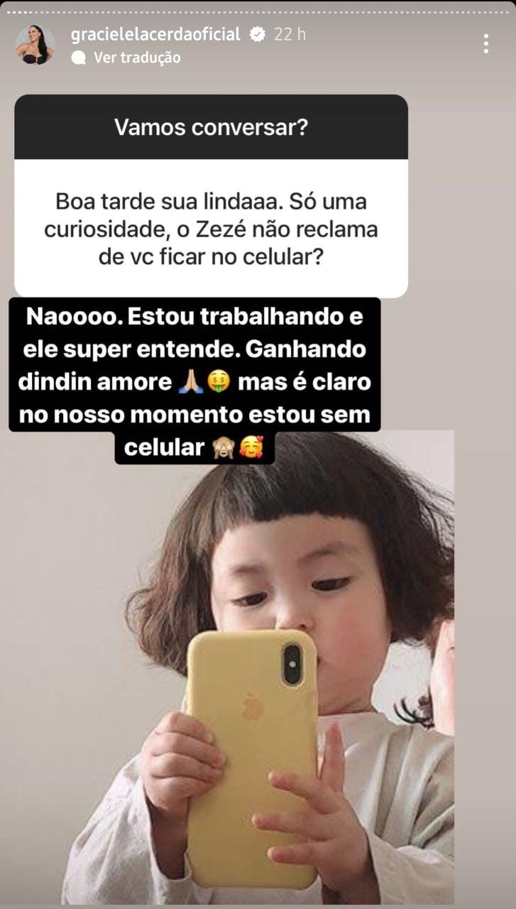 Stories de Graciele (Foto: Reprodução/ Instagram)