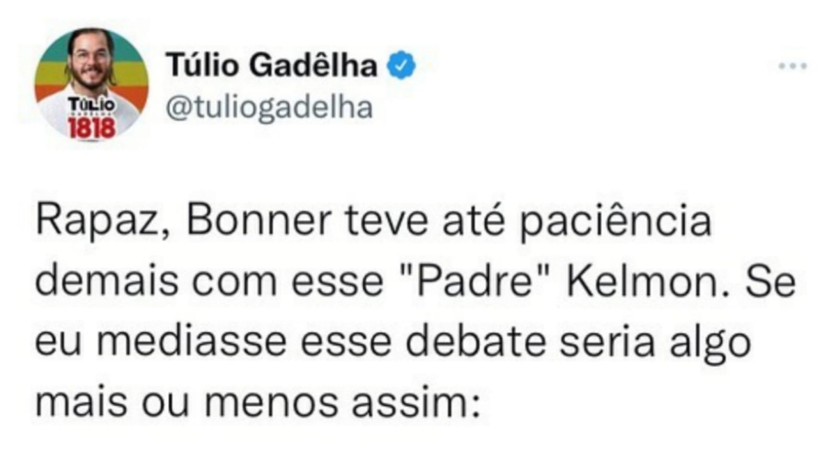 Túlio Gadêlha impacta ao falar de William Bonner e que atitude tomaria no lugar dele 