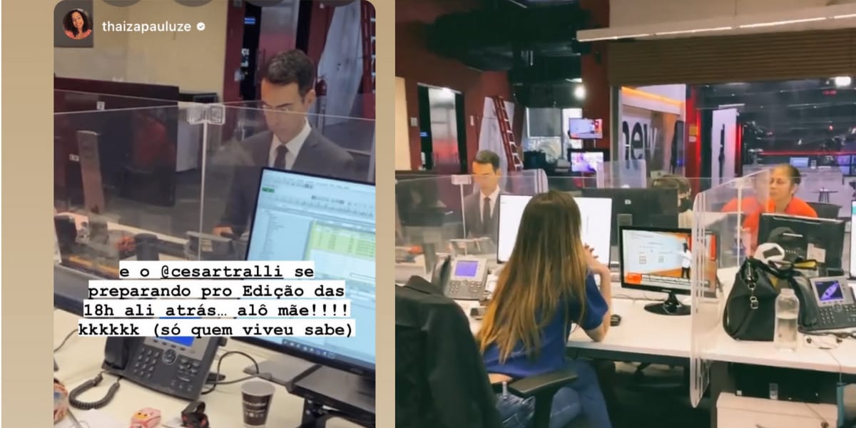 Thaiza Pauluze mostra bastidores da Globo (Reprodução: Instagram)