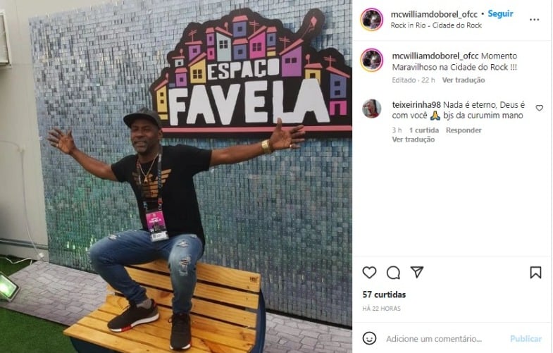 Cantor William do Borel foi preso após se apresentar no Rock in Rio (Foto: Reproduçãoi/Instagram)