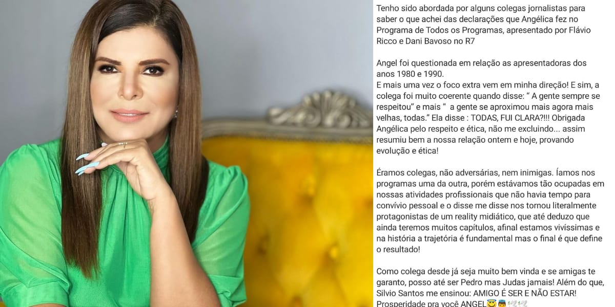 Mara Maravilha faz pronunciamento em suas redes sociais, após declaração de Angélica (Reprodução: Instagram)