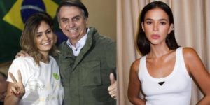 Mulher de Jair Bolsonaro parte para cima de Bruna Marquezine (Reprodução: Montagem TV Foco)