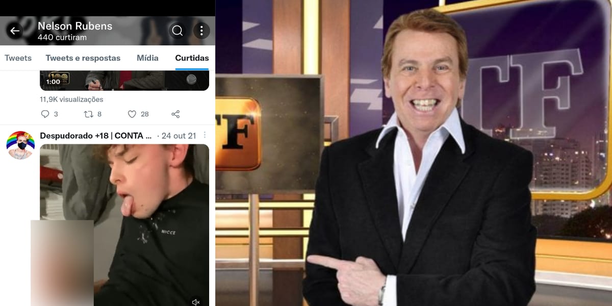 Nelson Rubens curte conteúdo pornográfico gay e é flagrado pelos seguidores (Reprodução: Montagem TV Foco)