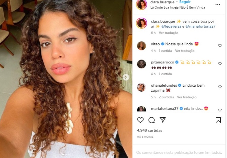 Clara Buarque surge mais linda do que nunca (Foto: Reprodução/Instagram)