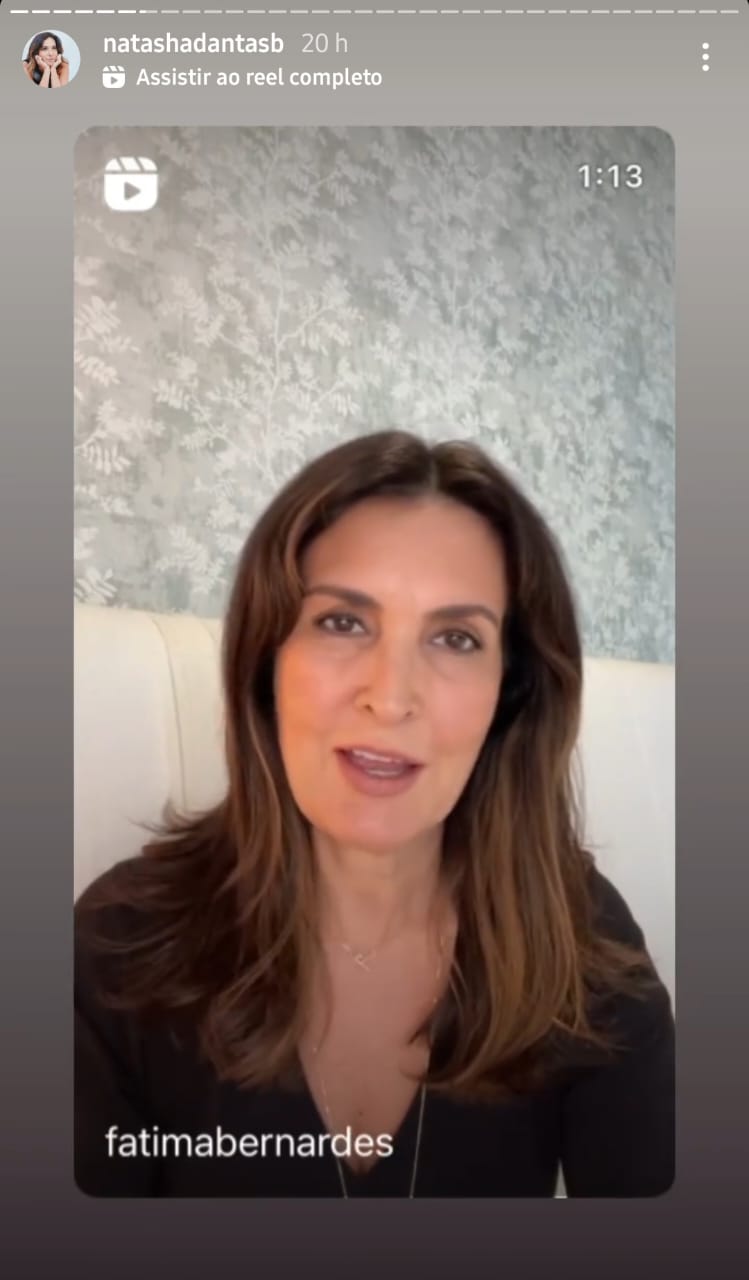 Natasha compartilha vídeo de Fátima Bernardes (Foto: Reprodução/ Instagram)