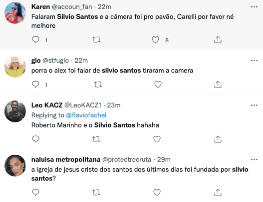 Internautas criticam Carelli por cortar câmera devido a fala de Alex Galleta sobre Silvio Santos na Fazenda 14 (Reprodução)