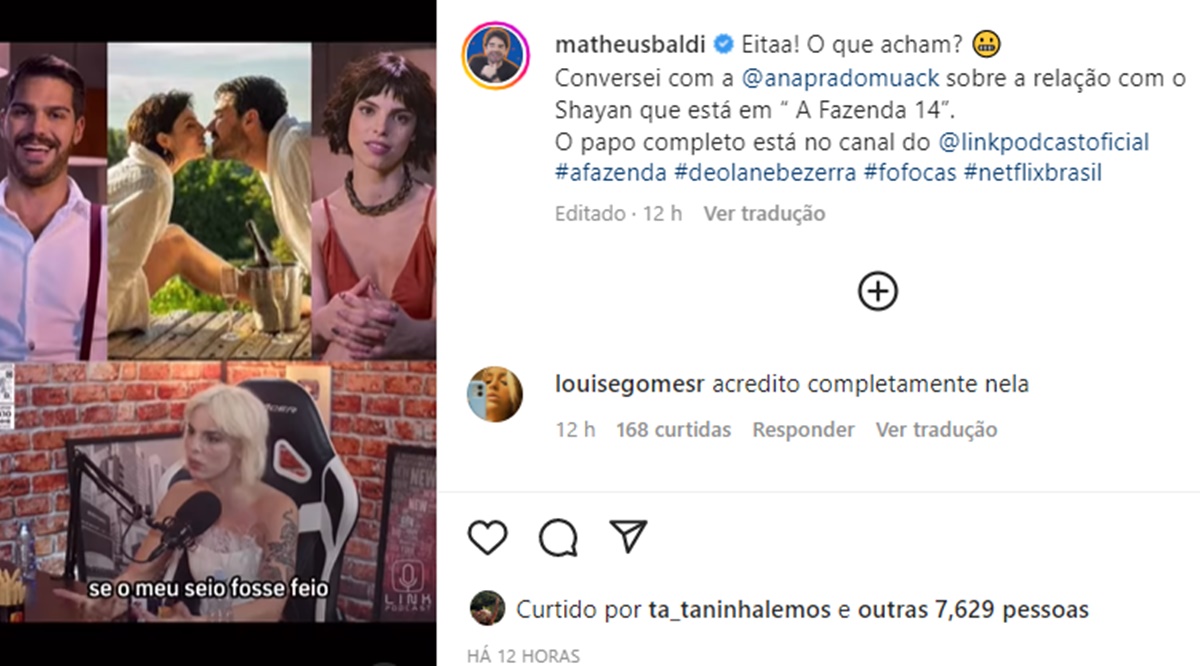 Ana Prado fala da primeira transa com Shayan