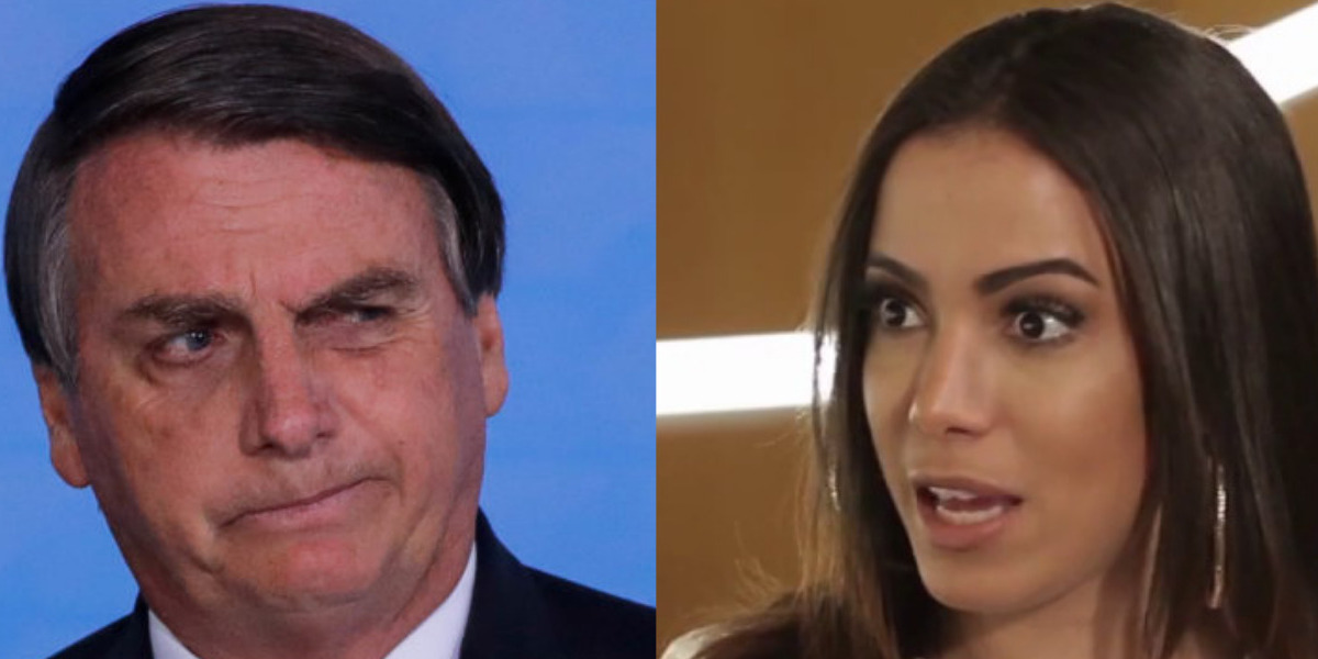 Bolsonaro e Anitta estão em pé de guerra (Foto: Reprodução)