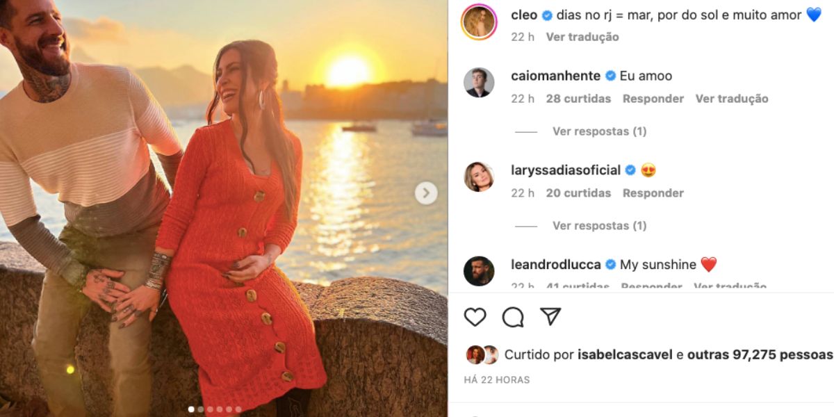 Cleo surge com marido e levanta suspeitas para gravidez 