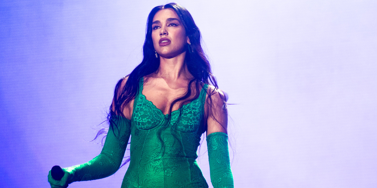 Dua Lipa em apresentação no Rock in Rio (Foto: Reprodução)