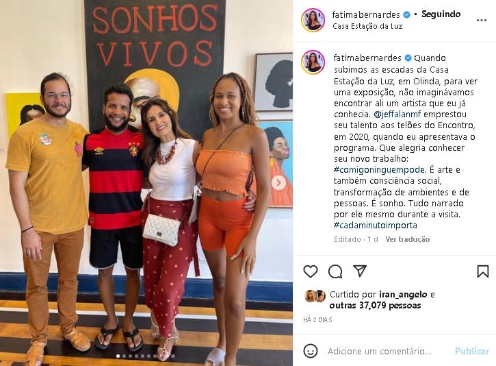 Fátima Bernardes surgiu com o namorado e se declarou (Foto: Reprodução/ Instagram)