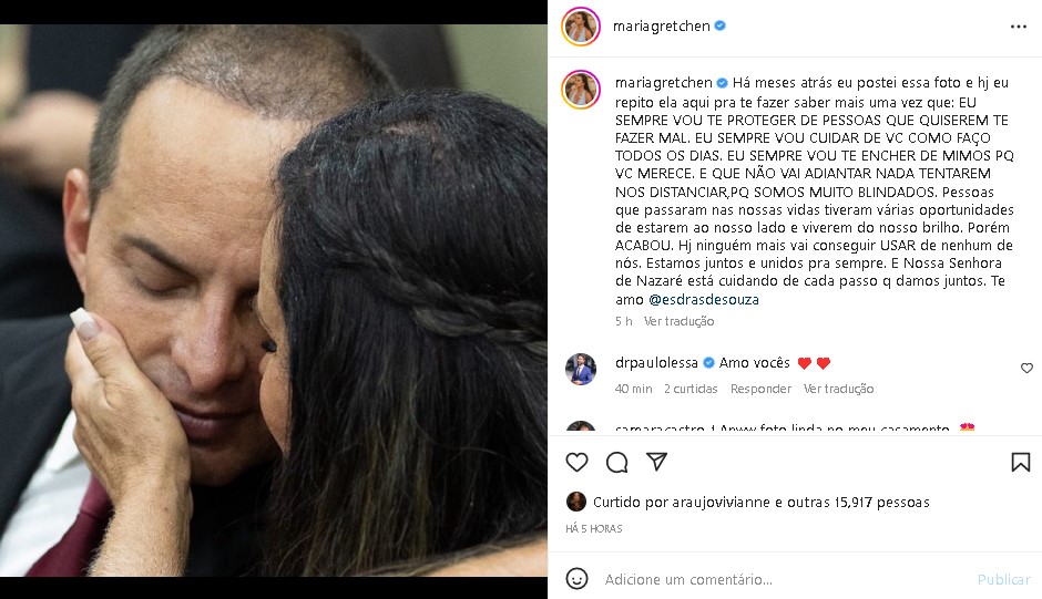 Gretchen expôs sua relação com Esdras de Souza (Foto: Reprodução/ Instagram)