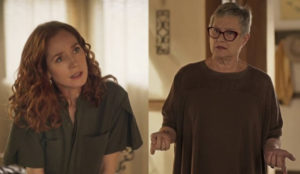 Pantanal - Irma (Camila Morgado) deixa Mariana (Selma Egrei) em choque com revelação sobre José Lucas (Irandhir Santos) (Foto: Reprodução / Globo)