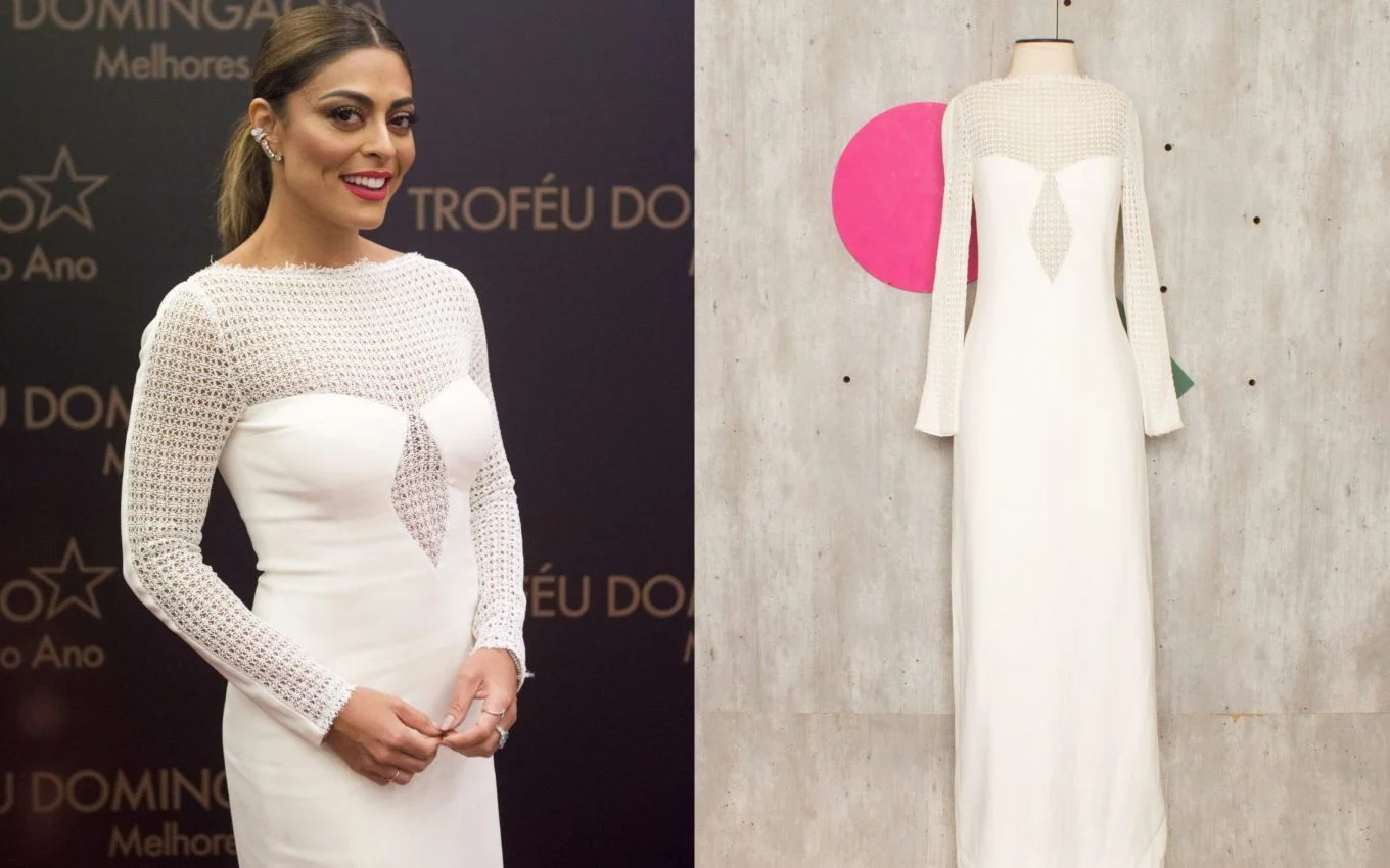 Juliana Paes vem anunciando vestido para vender (Foto: Reprodução)