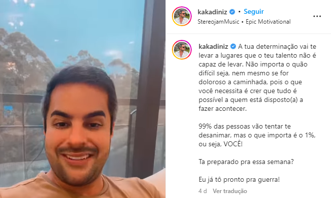 Kaká Diniz, marido de Simone, fez desabafo em vídeo (Foto: Reprodução)