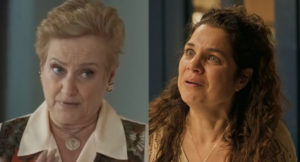 Pantanal - Mariana (Selma Egrei) faz proposta ousada para Maria Bruaca (Isabel Teixeira) e recebe sim como resposta (Foto: Reprodução / Globo)