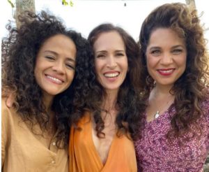 Aline Boges, Ingra Lyberato e Isabel Teixeira nos bastidores de Pantanal (Foto: Reprodução / Instagram)