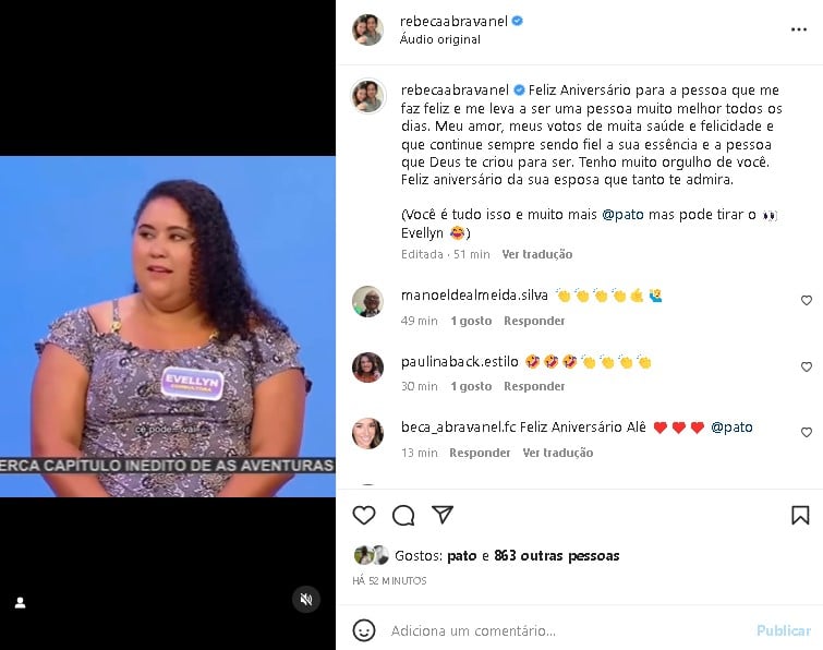 Rebeca Abravanel se declarou para Alexandre Pato e surpreendeu (Foto: Reprodução/ Instagram)