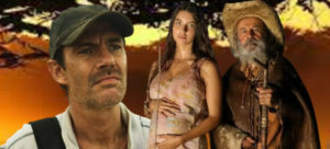 Pantanal - Como será a morte trágica de Solano (Rafael Sieg)? Velho do Rio (Osmar Prado) e Juma (Alanis Guillen) encurralam pistoleiro (Foto: Reprodução / Globo / Montagem TV Foco)