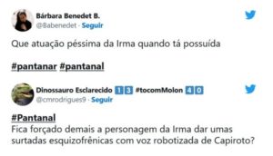 Pantanal - Cramulhão volta a 'atacar', choca a todos e Irma (Camila Morgado) é apontada como a grande culpada: "Possuída" (Foto: Reprodução / Twitter)