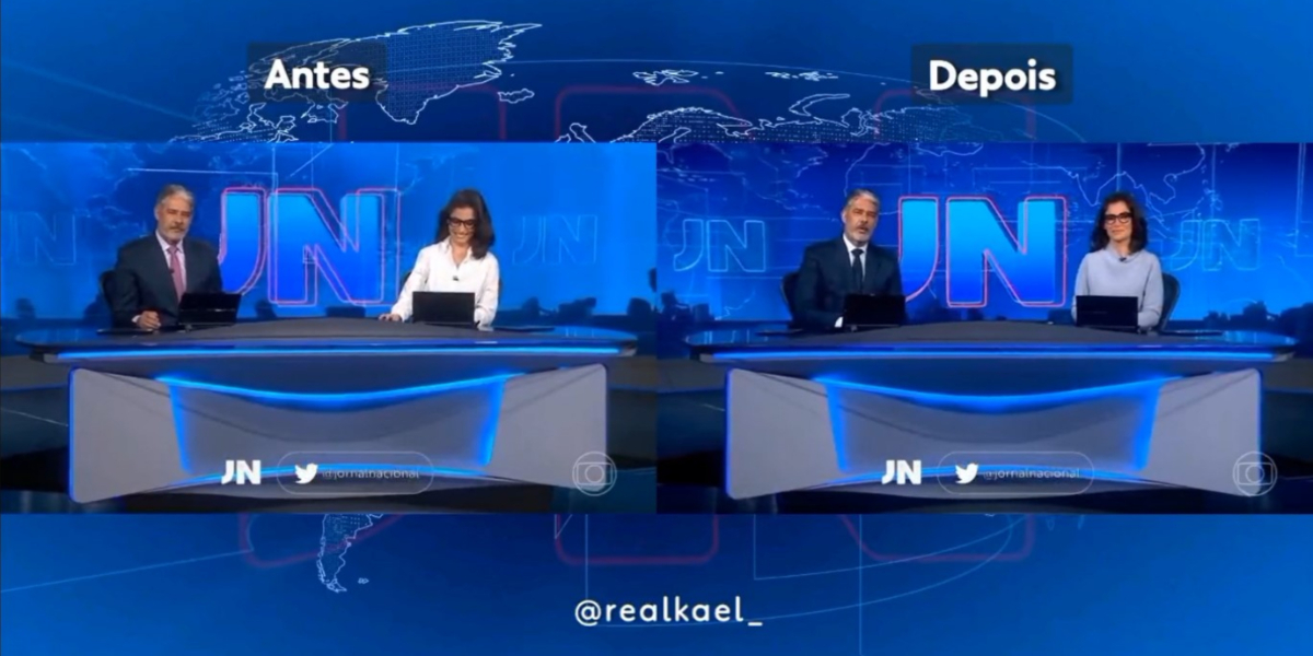 William Bonner e Renata Vasconcellos no Jornal Nacional - Foto: Reprodução