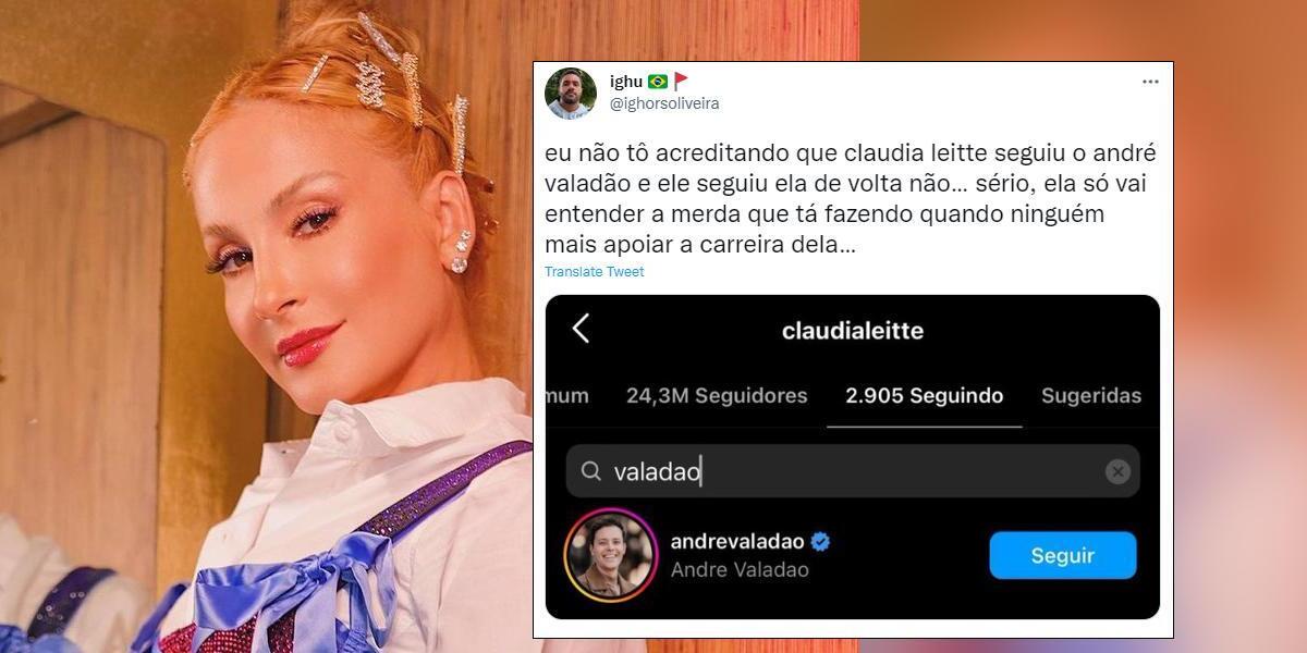 Claudia Leitte é alvo após seguir André Valadão nas redes sociais (Foto Reprodução/Internet)