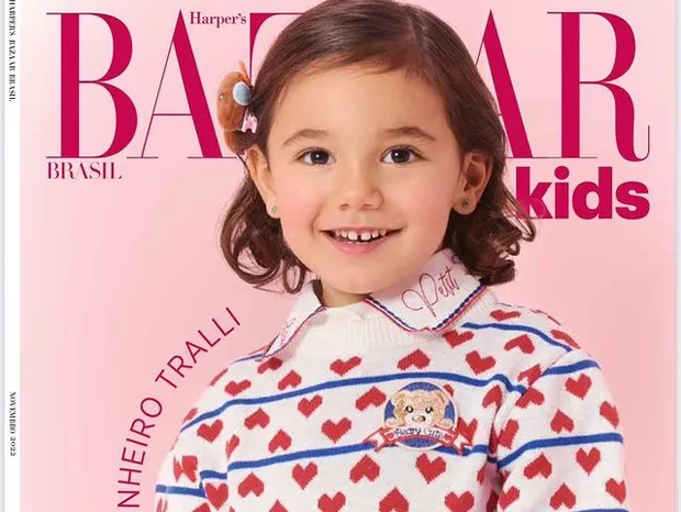 Manu Tralli, filha do casal César Tralli e Ticiane Pinheiro é tão linda, que para muitos ela é a menina mais linda do Brasil - (Foto: Reprodução/Bazaar Kids)